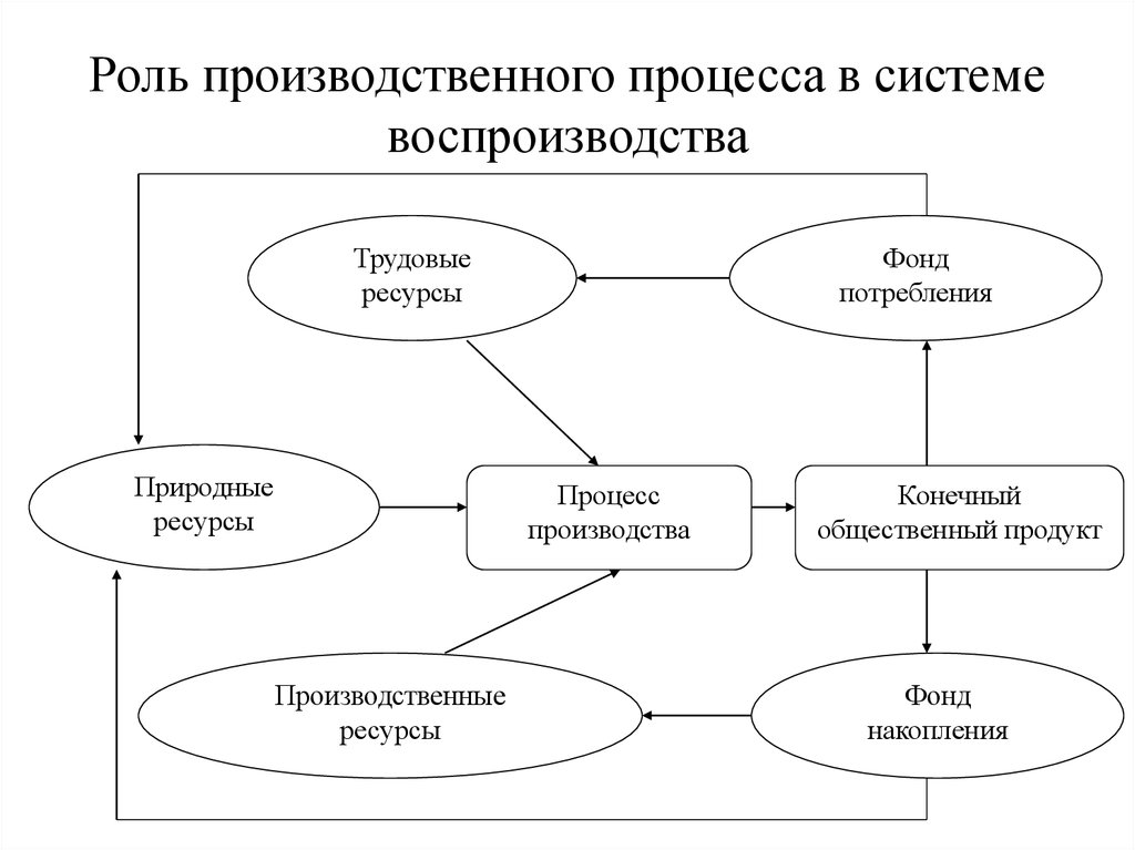 Роль процесса. Роль производственного процесса. Роль производственного процесса в системе воспроизводства. Схема ресурсов производственного процесса. Роль производственного процесса на предприятии.