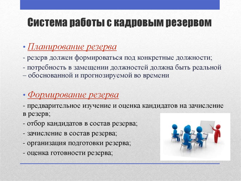 Система работы руководителей. Составляющие управления кадровым резервом организации. План работы с кадровым резервом. Алгоритм работы с кадровым резервом. Планирование кадрового резерва.