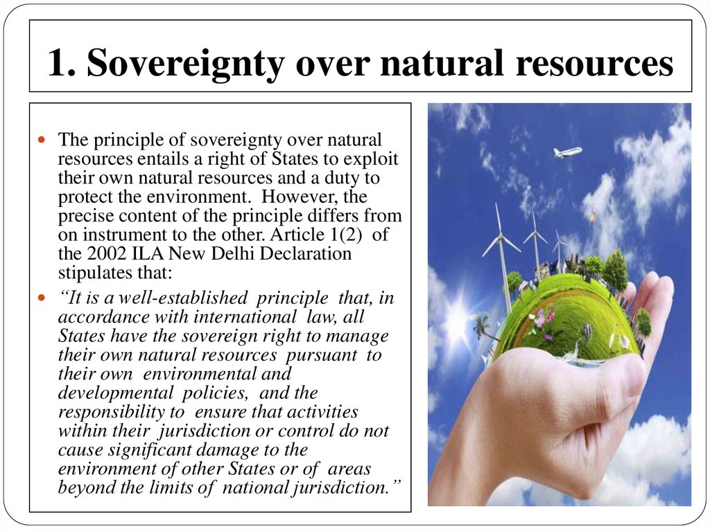 1. Sovereignty over natural resources