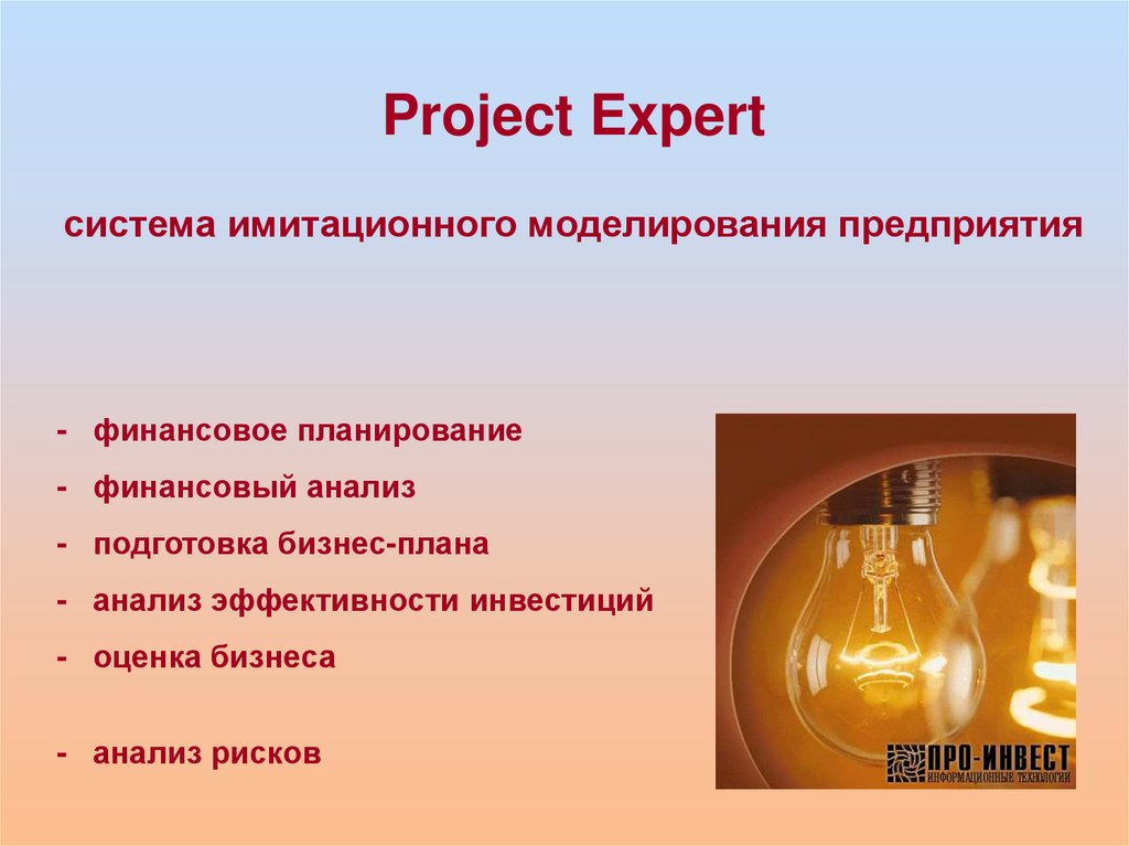 Презентация project expert