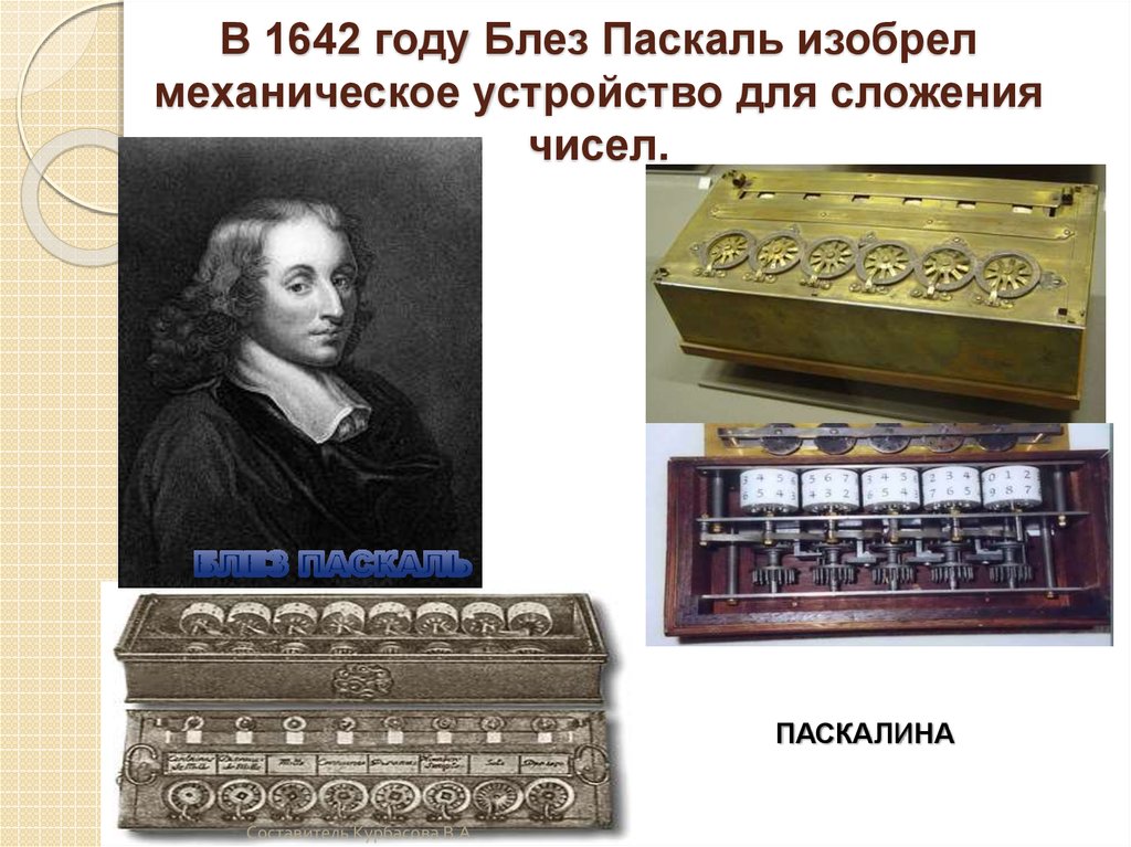 Изобретатели цифр. Блез Паскаль в 1642 году. Паскалина Блеза Паскаля. Блез Паскаль изобретения. Блез Паскаль что изобрел.