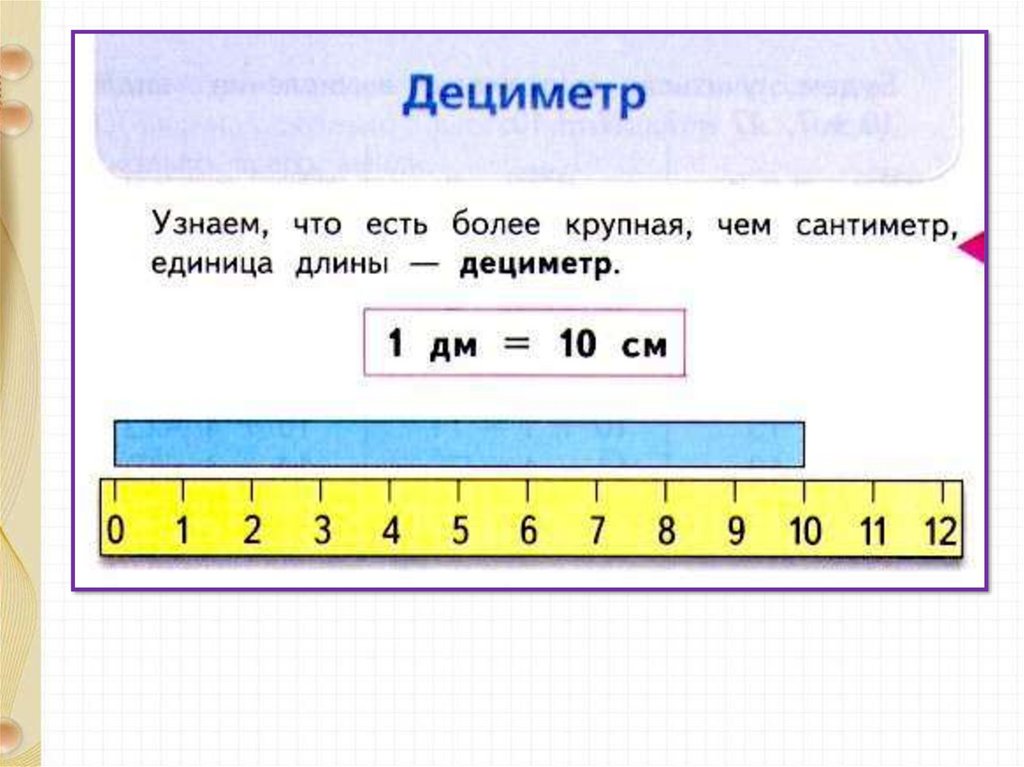 Дециметр и сантиметр 1 класс презентация