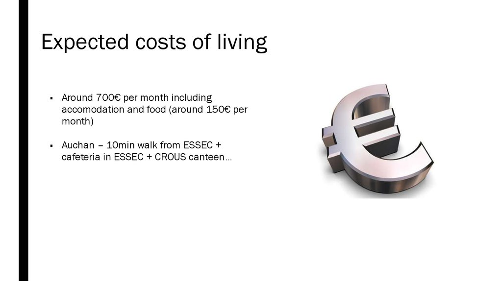 Expected costs of living