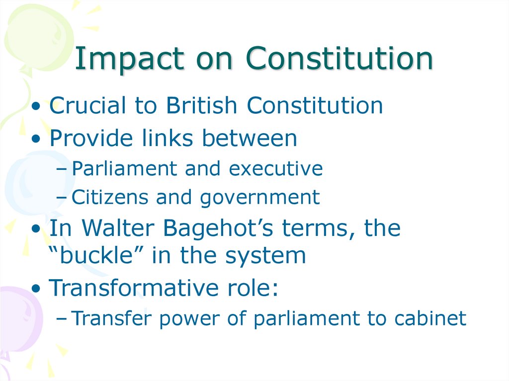 Impact on Constitution