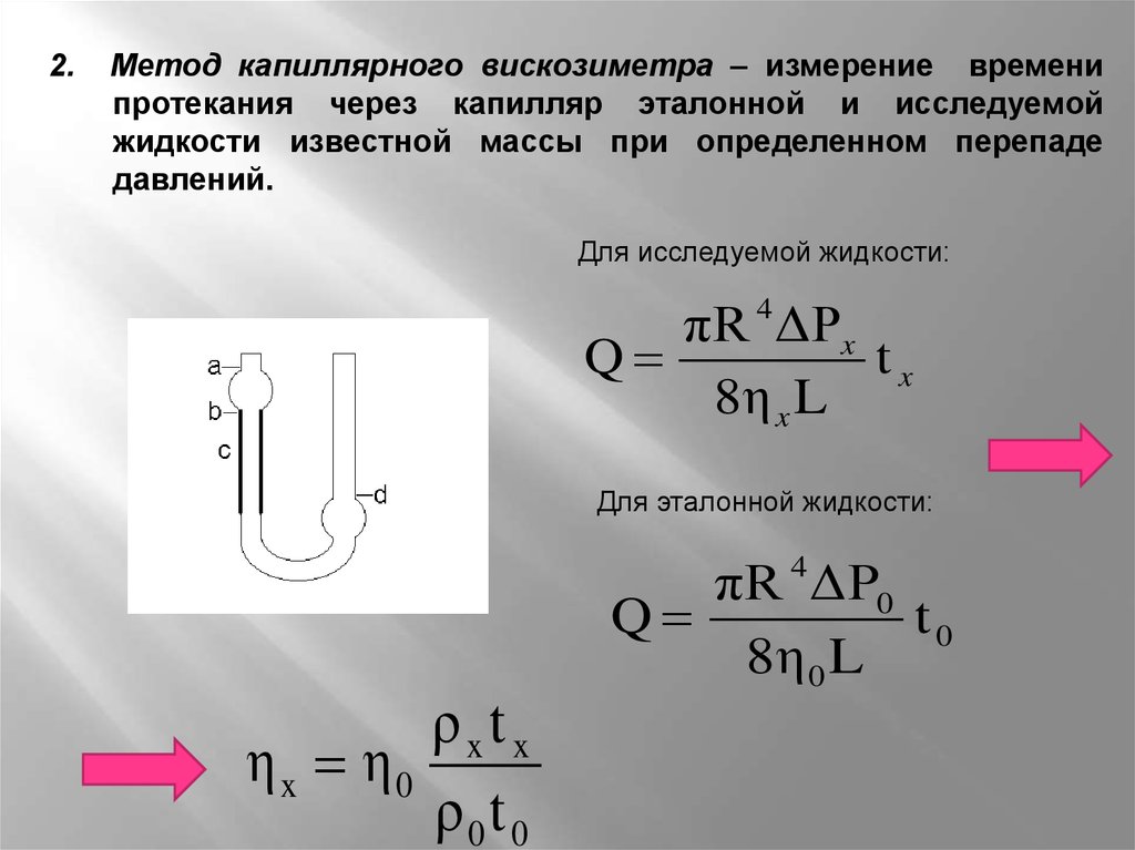 Метод внутреннего трения. Метод капиллярного вискозиметра. Метод капиллярного вискозиметра Оствальда. Капиллярный вискозиметр Оствальда. Формула для определения вязкости жидкости капиллярным вискозиметром.