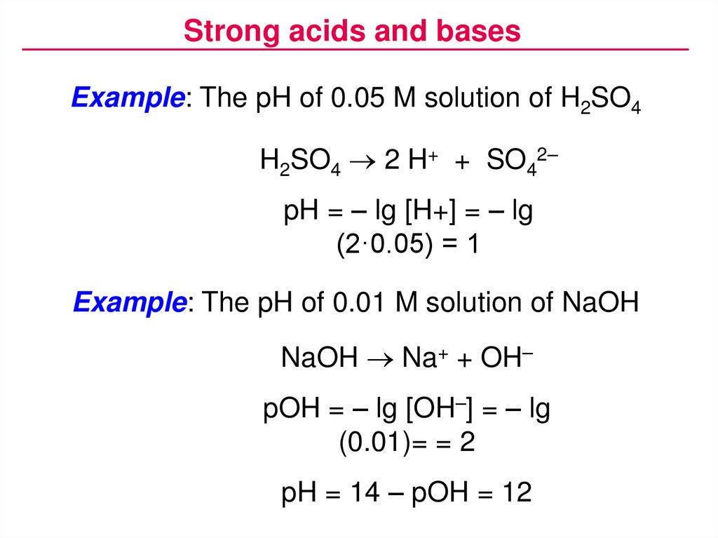 Solutions. Equilibrium in solutions of strong and weak electrolytes ...
