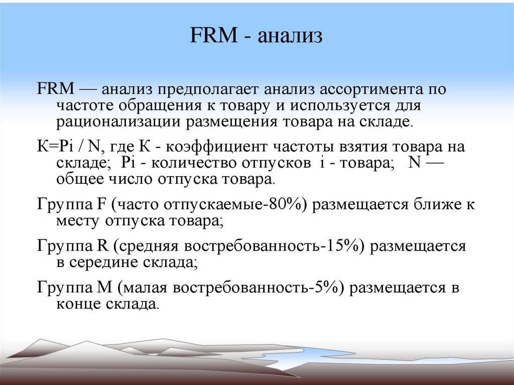 FRM - анализ