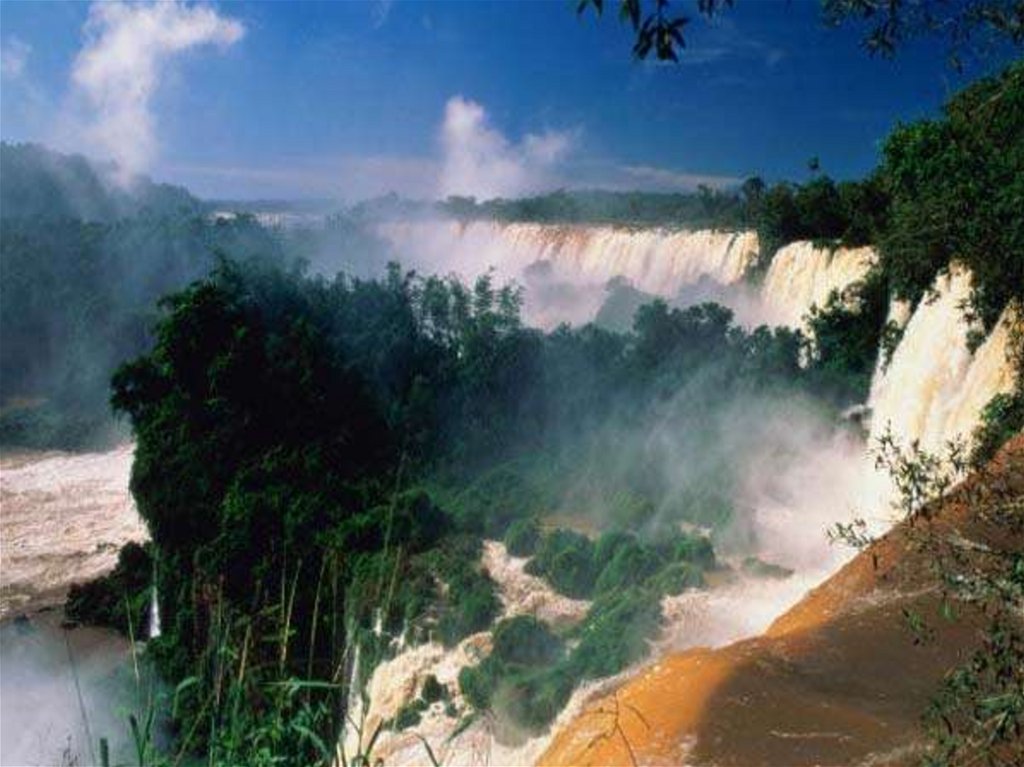 Водопад Игуасу материк. Воды Южной Америки. Водопады Южной Америки 7 класс. Течение реки Игуасу.