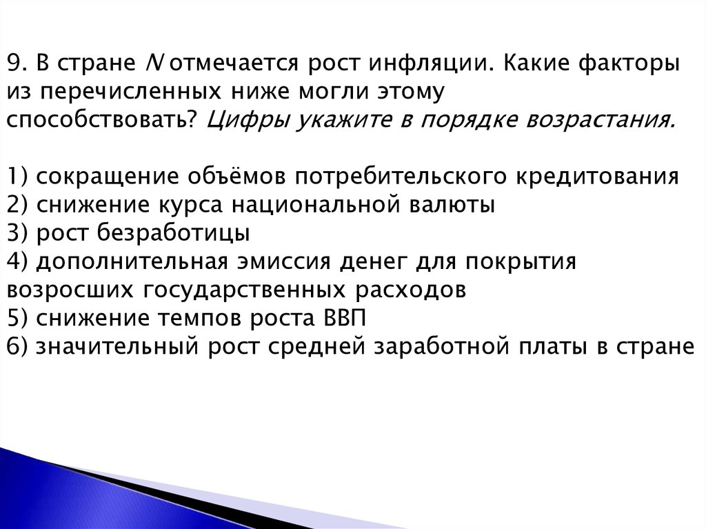 План по теме виды причины и последствия инфляции