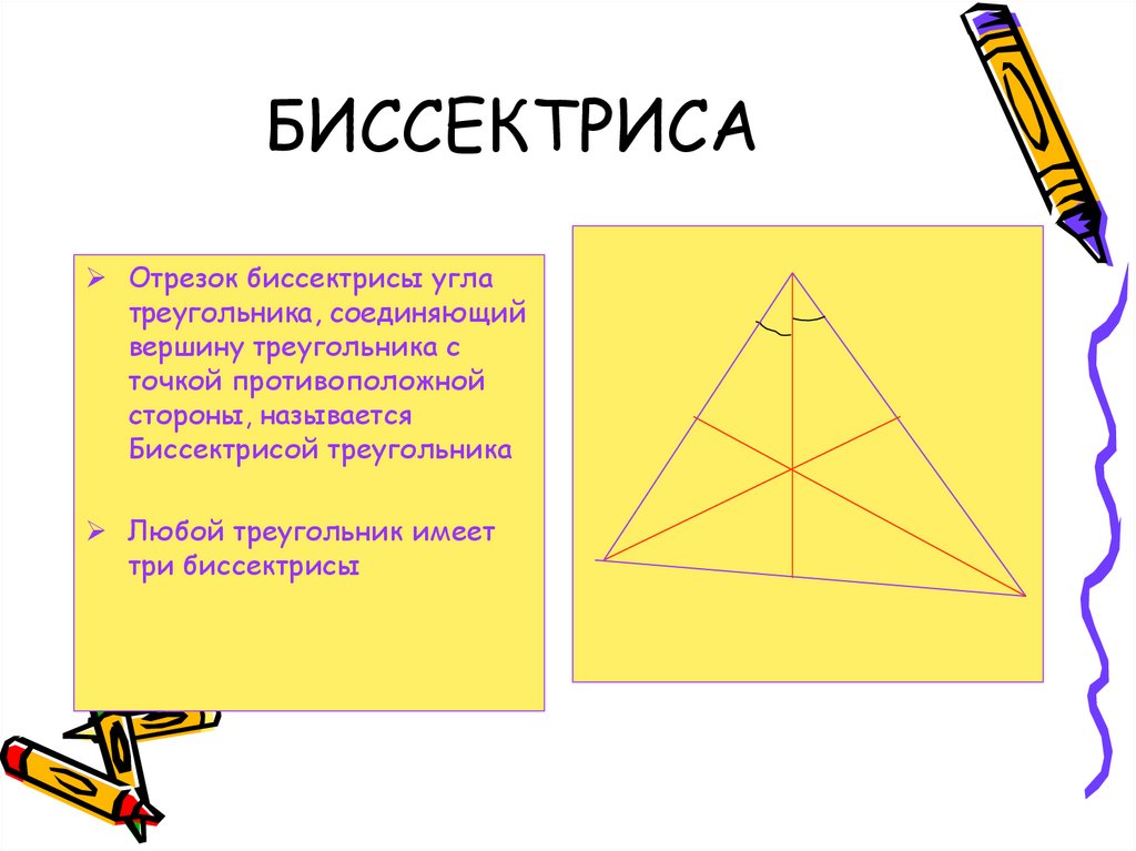 Отрезок соединяющий вершину треугольника с точкой. Стих про биссектрису. Биссектриса треугольника рисунок. Что такое биссектриса в геометрии.