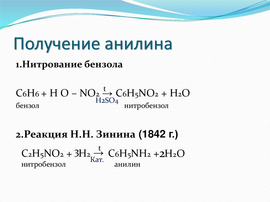 Анилин получают реакцией. Анилин получение из нитробензола. Синтез анилина из нитробензола. Получение анилина из нитробензола. Восстановление нитробензола в анилин.