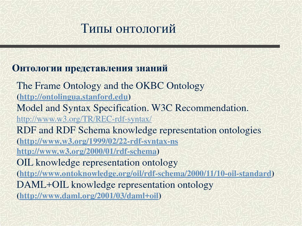 Типы онтологий