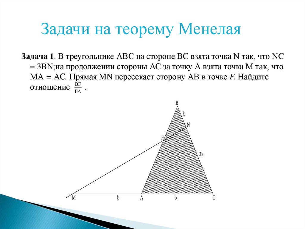 Теорема менелая презентация