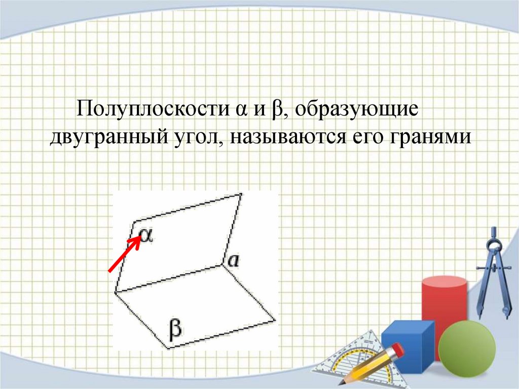 Грани в двугранном угле. Полуплоскости образующие Двугранный угол называются его. Полуплоскости образующие Двугранный угол называются его гранями. Какая фигура называется двугранным углом. Двугранный угол его грани.