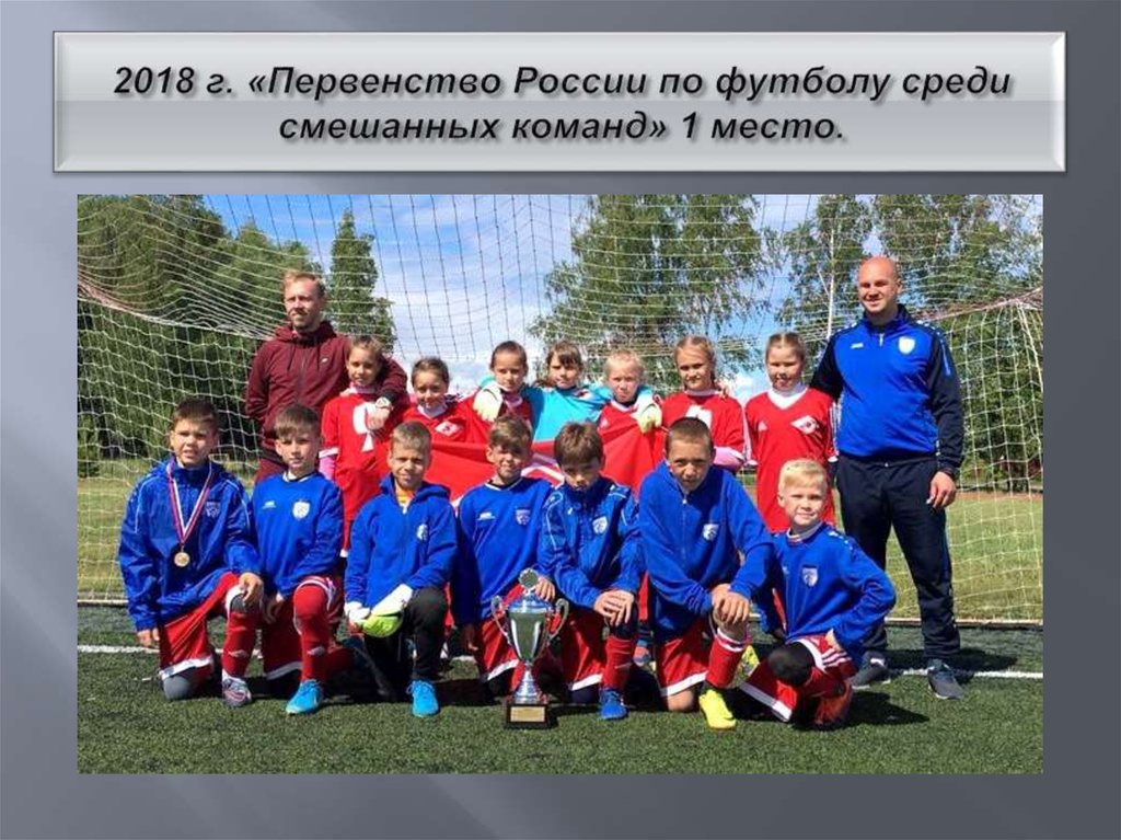 2018 г. «Первенство России по футболу среди смешанных команд» 1 место.