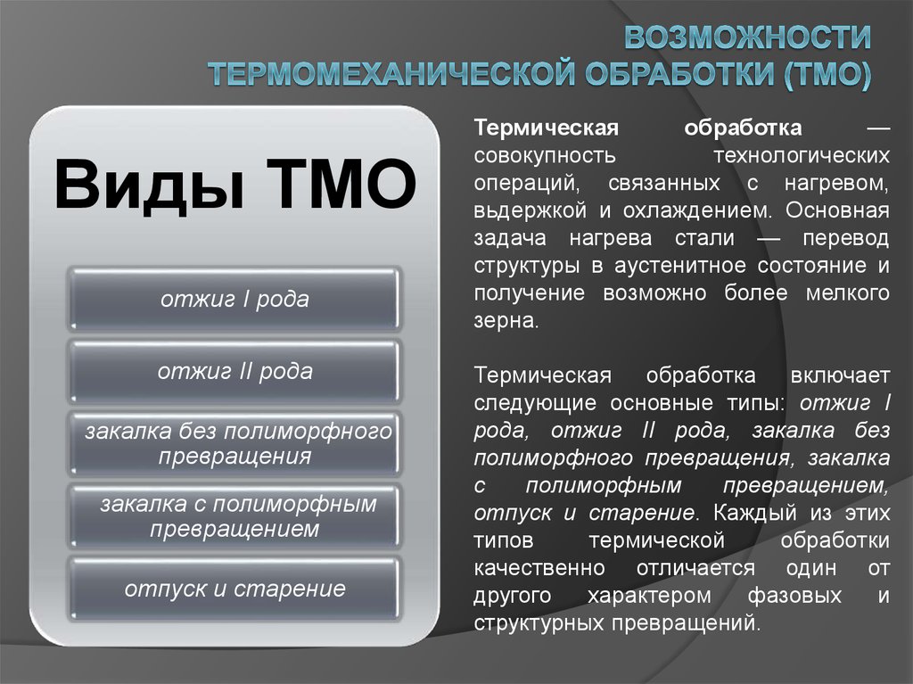 Возможности Термомеханической обработки (ТМО)