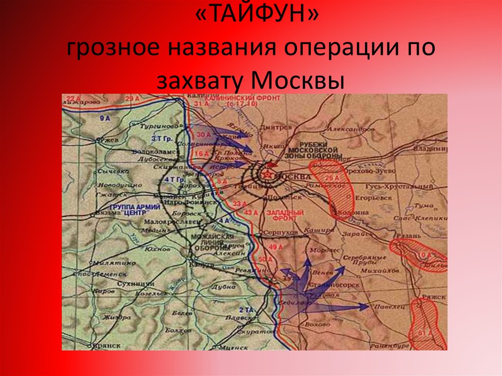 Содержание плана тайфун. Московская битва операция Тайфун. Операция Тайфун битва за Москву.