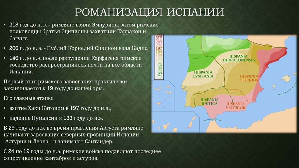 Римляне в испании. Романизация Испании. Карта Испании Римского периода. Романизация Пиренейского полуострова.