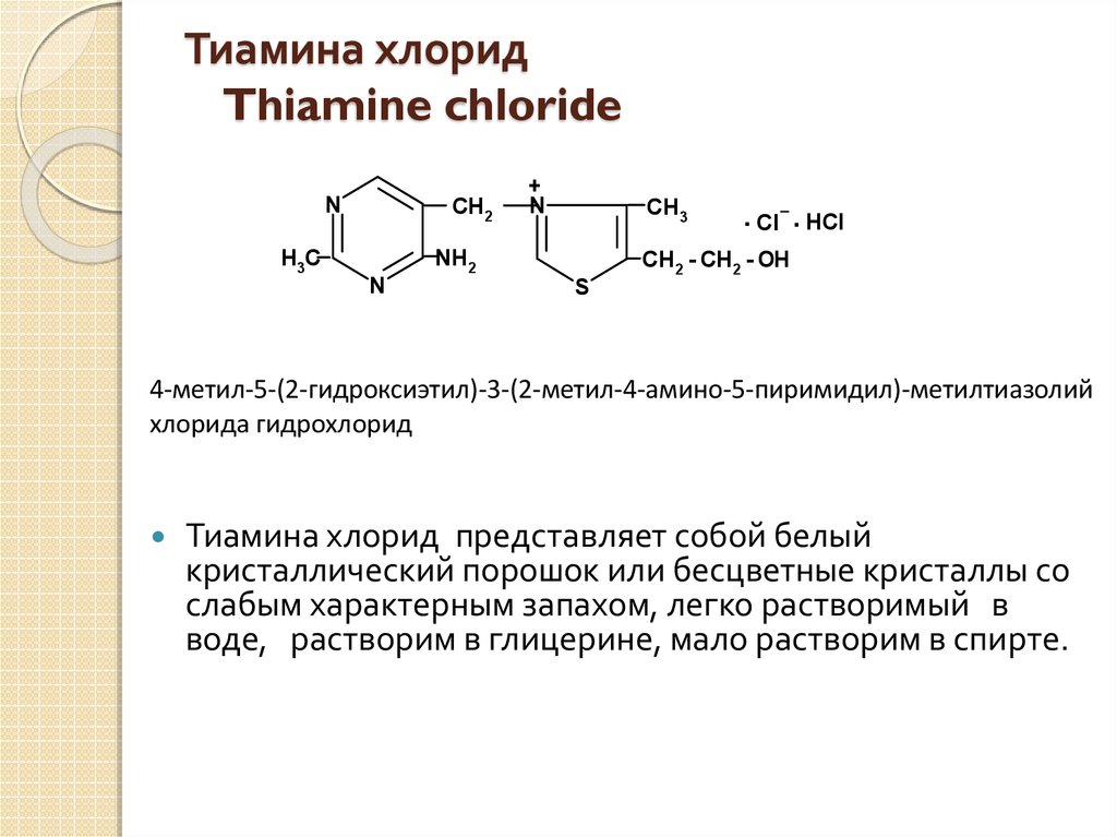 Тиамина хлорид Thiamine chloride