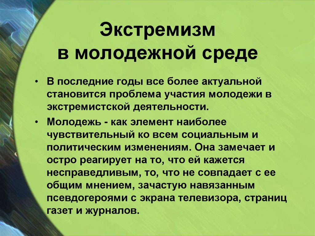 Презентация идеи поликультурности и молодежные экстремистские движения