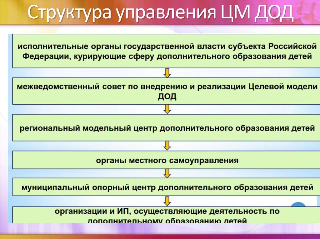 Структура управления ЦМ ДОД