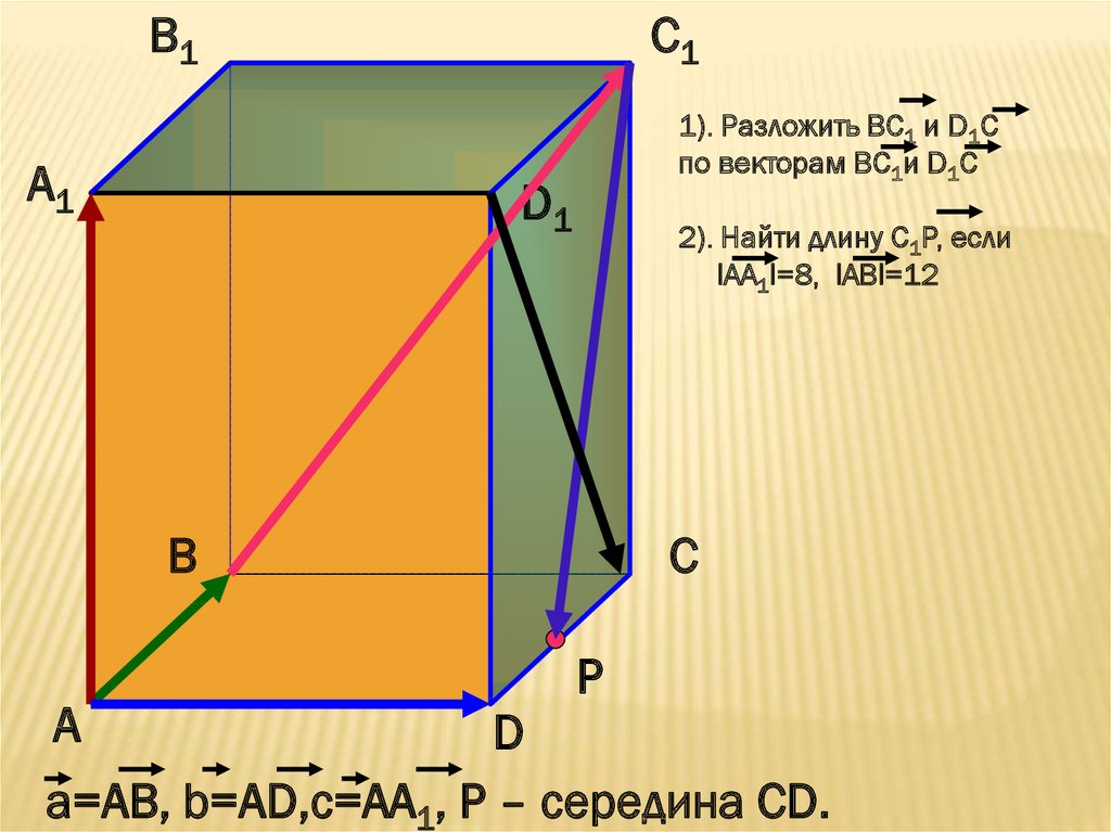 Разложение вектора по трем некомпланарным векторам презентация 10 класс