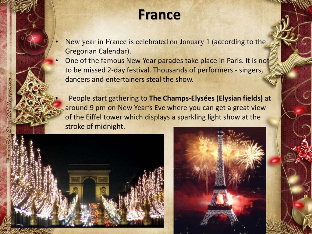 New Year in different countries - online presentation