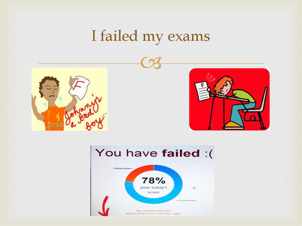 You an exam next year. Fail an Exam. I failed. My Exam me 6 класс русский. I have failed my Exam.