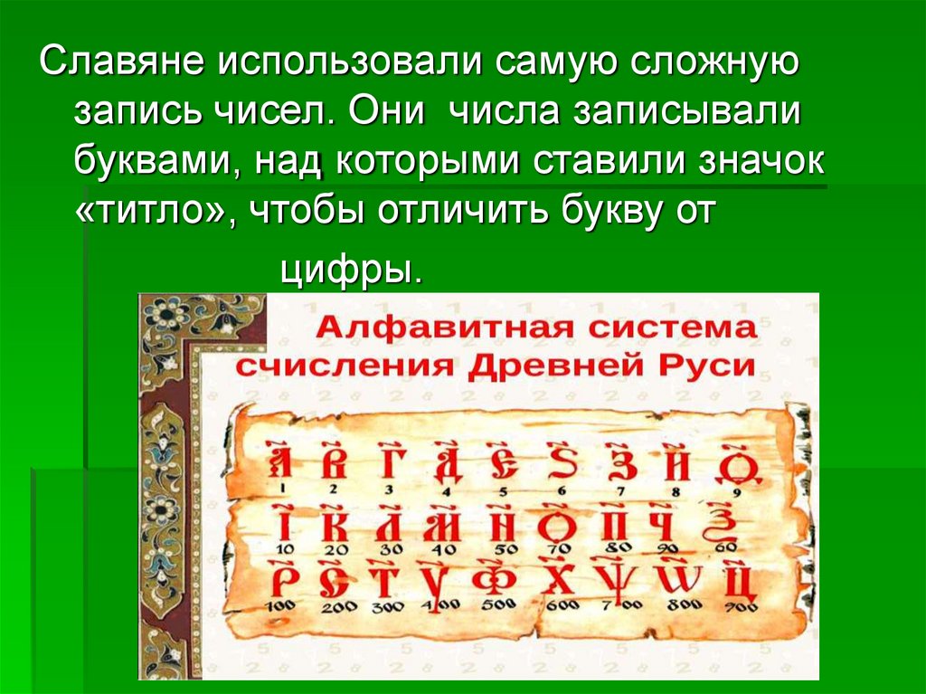 Буквы записи чисел. Происхождение чисел презентация. Титло в записи числа. Предки-славяне использовали самую сложную запись чисел. Титла над числами в Славянском.