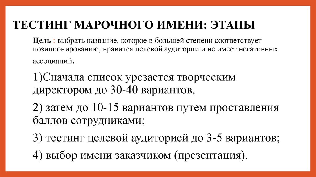 Материальная составляющая. Марочный договор. Критерии выбора марочного названия. Замена имени этапы.