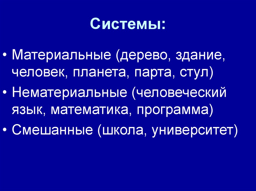 Системы объектов 6 класс презентация