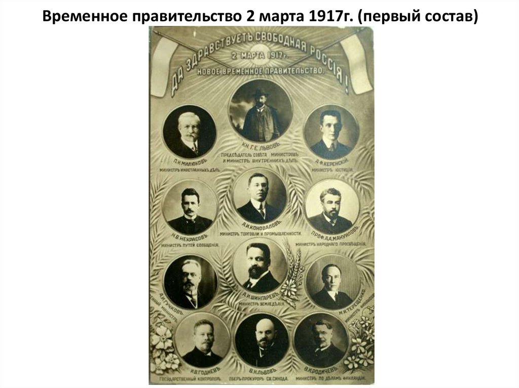 Временное правительство 2 марта 1917г. (первый состав)