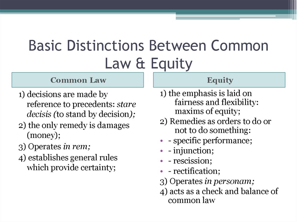 Common Law: General Description History and Recent Developments