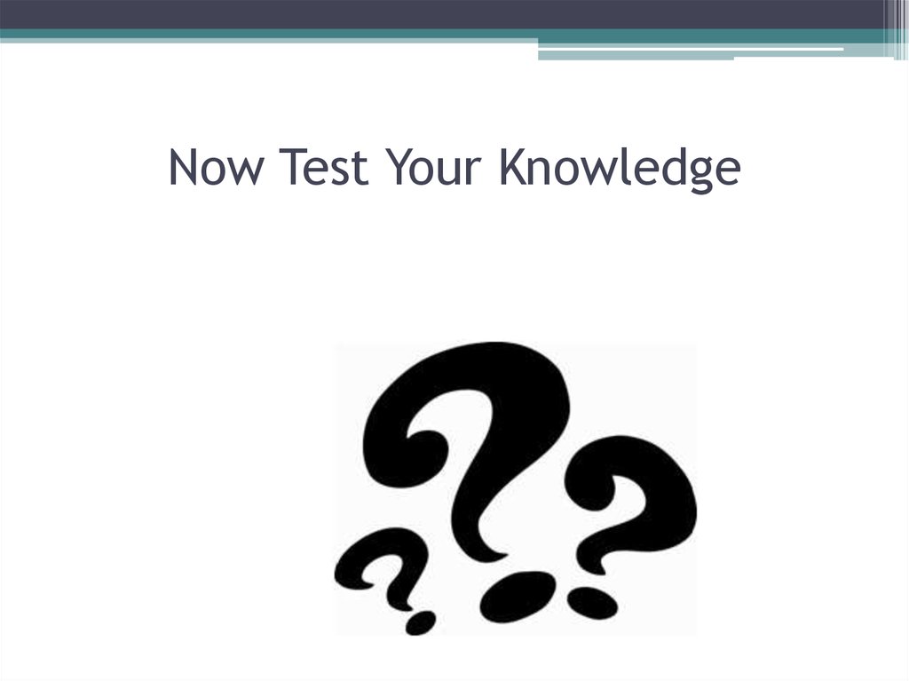 Now Test Your Knowledge