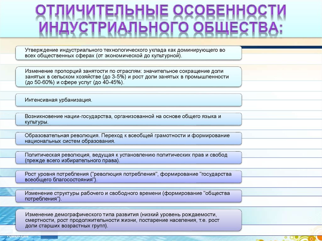 Потребности индустриального общества. Особенности развития индустриального общества. Характерные особенности индустриального общества. Уровень образования в Индустриальном обществе. Особенности образования в Индустриальном обществе.