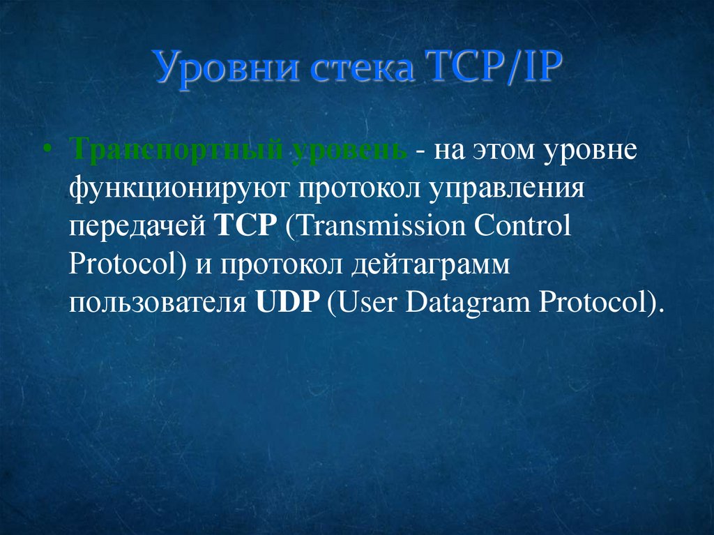 Уровни стека TCP/IP