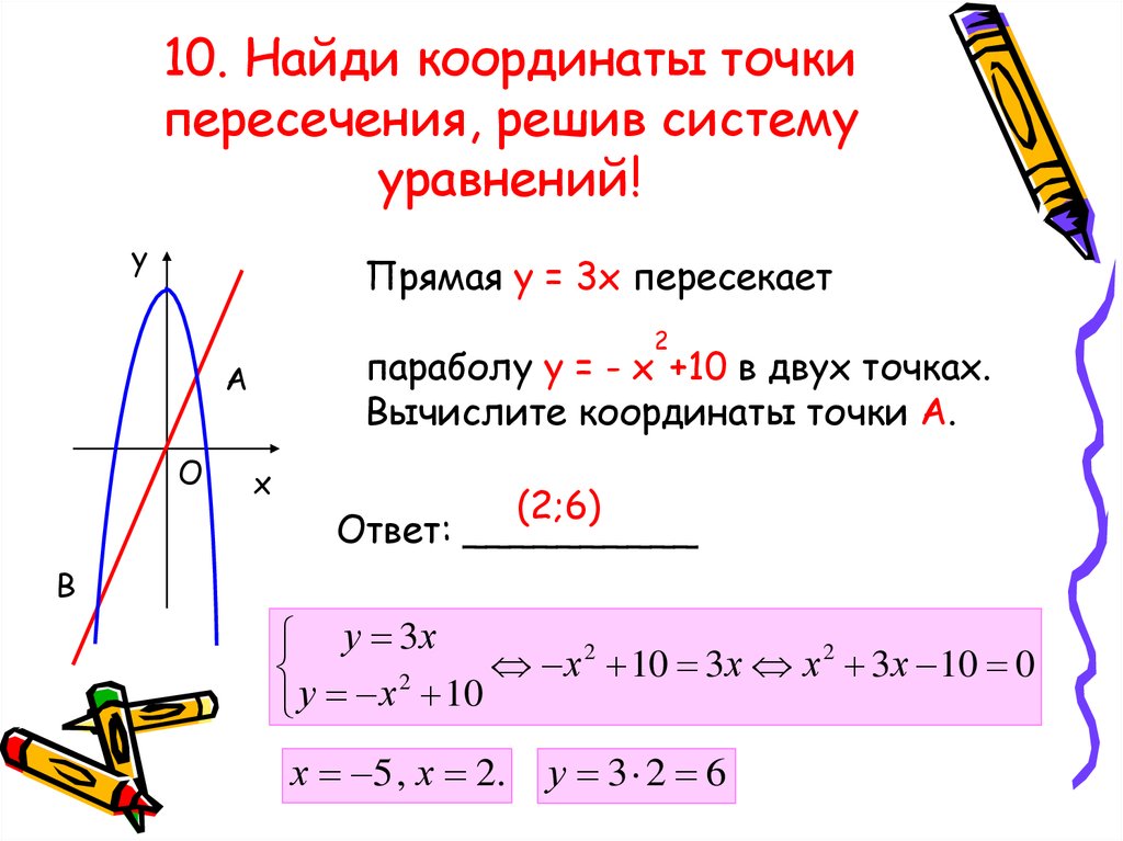 Найдите координаты двух точек