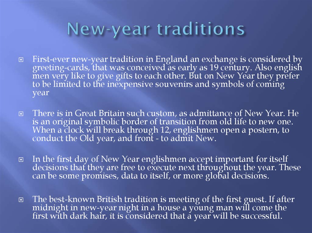 New-year traditions