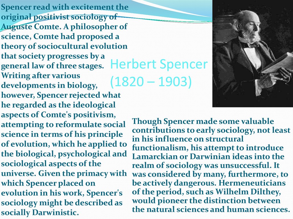 Herbert Spencer (1820 – 1903)