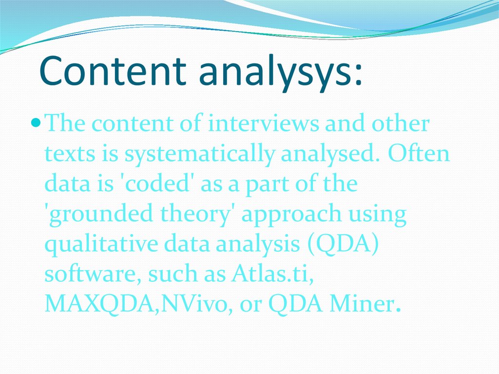 Content analysys: