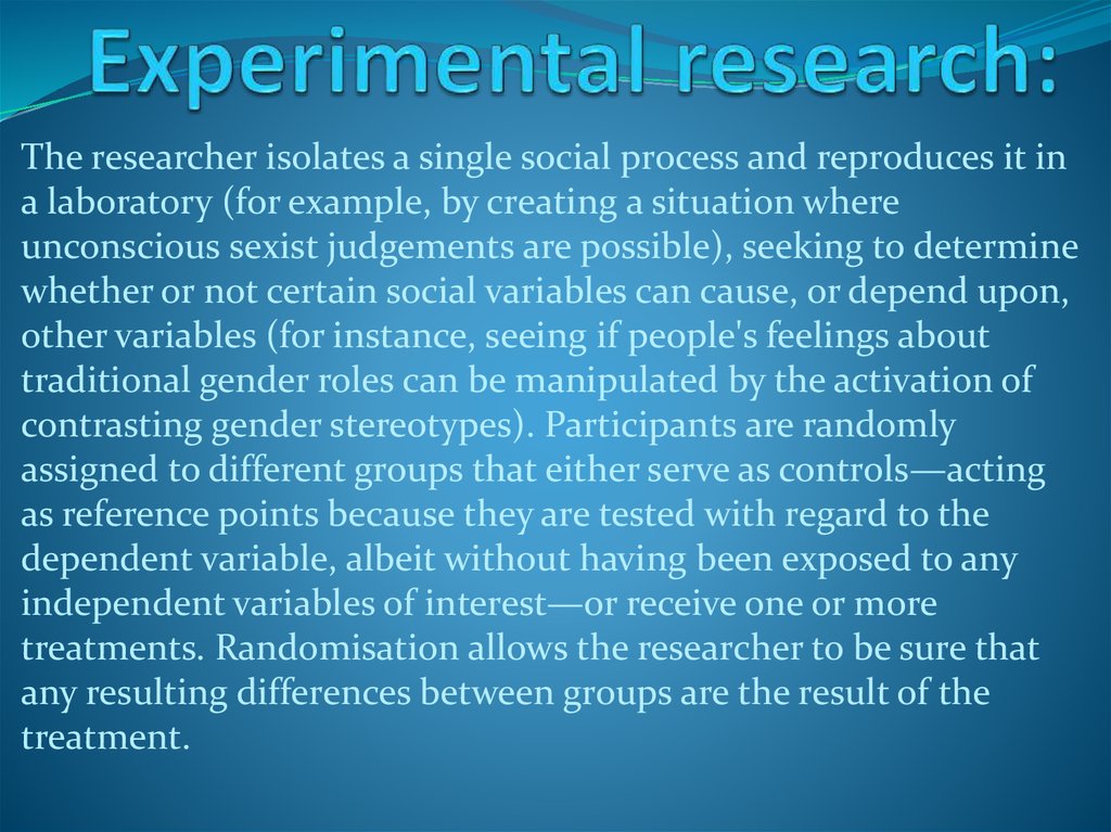 Experimental research: