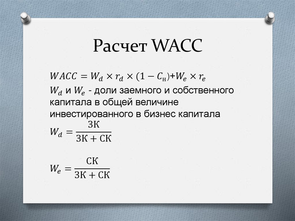 Расчет WACC