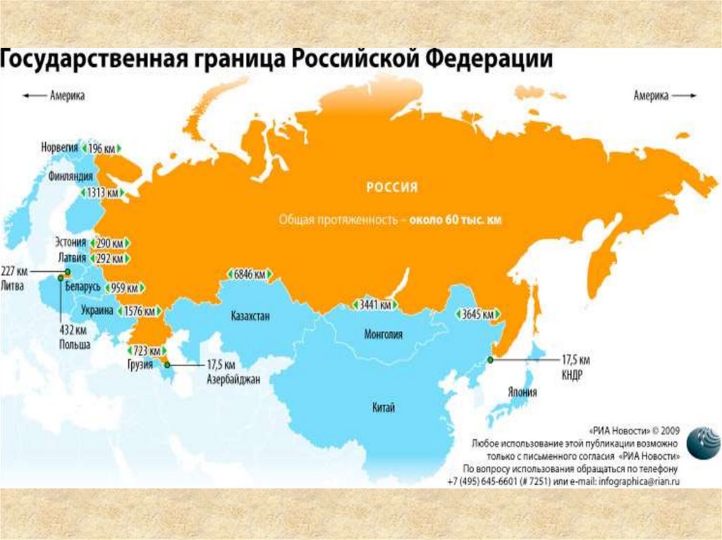 Границы россии со странами соседями