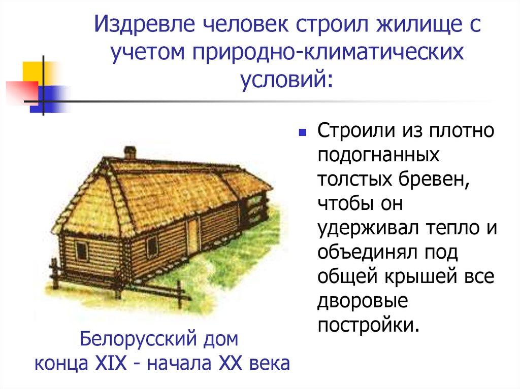 Белорусский дом конца XIX - начала ХХ века