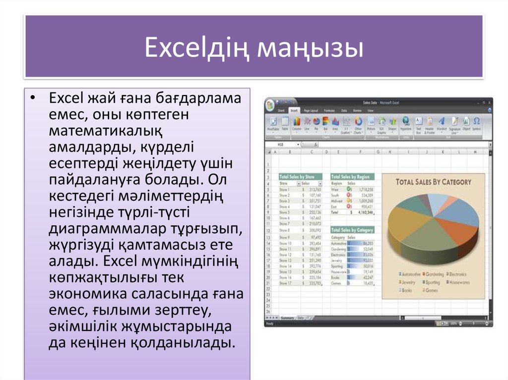 Excelдің маңызы