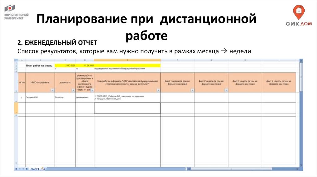 Доклад о выполненной работе образец