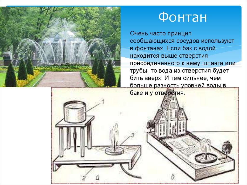 Мир фонтанов. Исследование модели фонтана для демонстрации применения закона сообщающихся сосудов