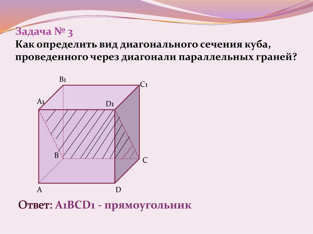 Диагональное сечение куба рисунок