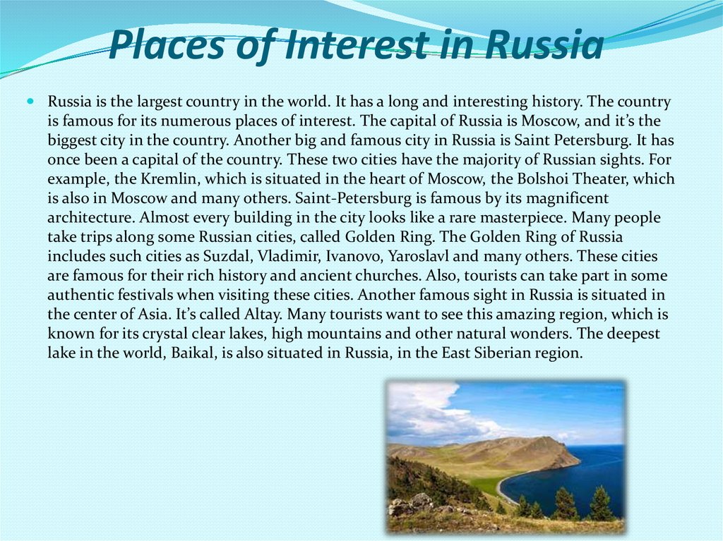 Places of Interest in Russia 