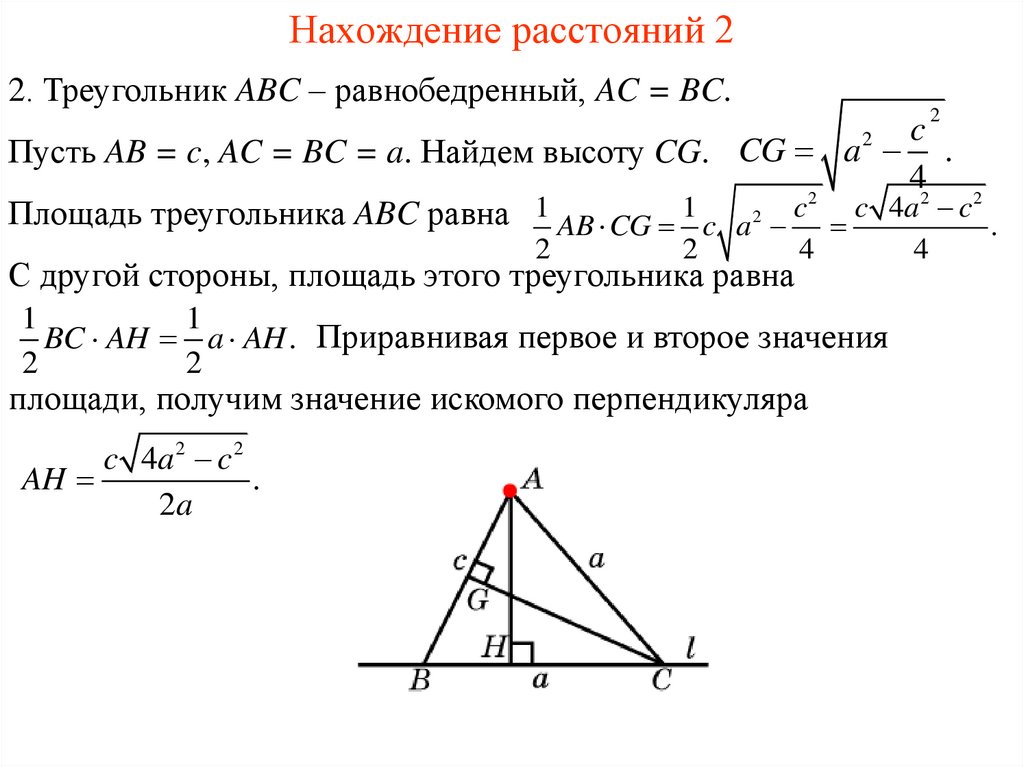 Расстояние от точки до данной прямой